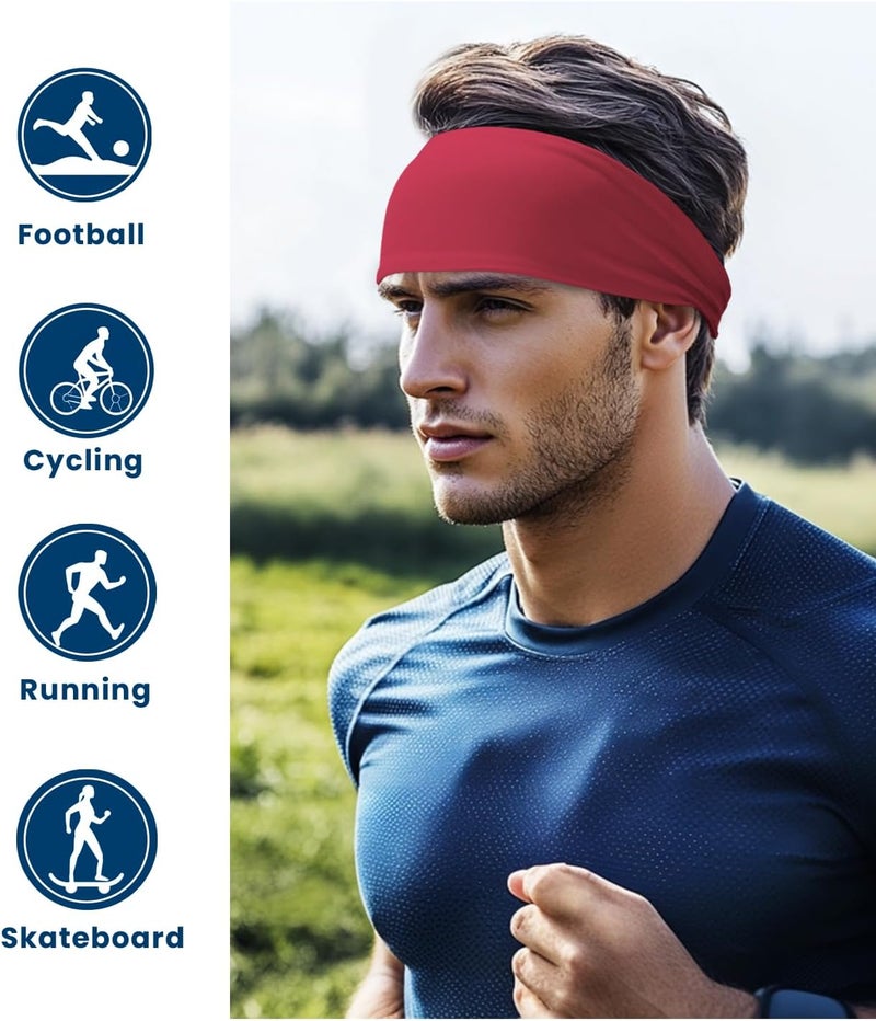 Supeniu Headband for Men & Women, Sweat Wicking Sports Sweatband Headbands, Workout Running Training Yoga Basketball Hairband - Image 2